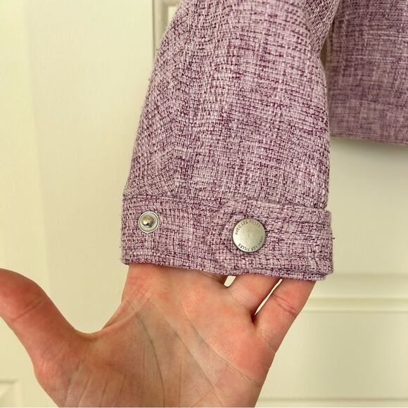 Anthropologie Avec Les Filles Purple Hooded Zip Up Jacket Women's Size Small - Picture 10 of 10